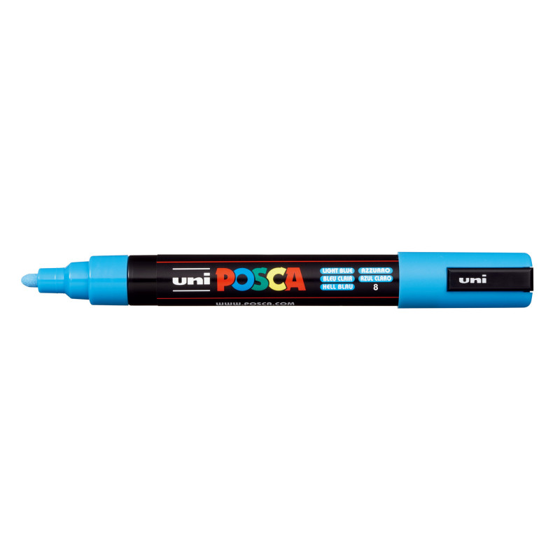 MARCADOR UNI-BALL POSCA PC-5M PUNTA REDONDA 1,8-2,5MM AZUL CLARO (8)