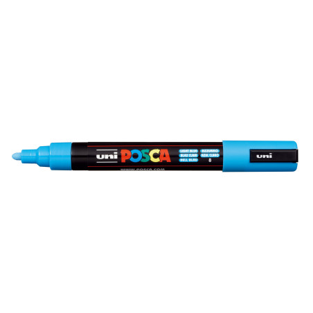 MARCADOR UNI-BALL POSCA PC-5M PUNTA REDONDA 1,8-2,5MM AZUL CLARO (8)