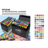 ROTULADOR DOBLE PUNTA PROFESIONAL MARKERS CAJA REGALO 60 COLORES SURTIDOS AB-0760 ALEX BOG