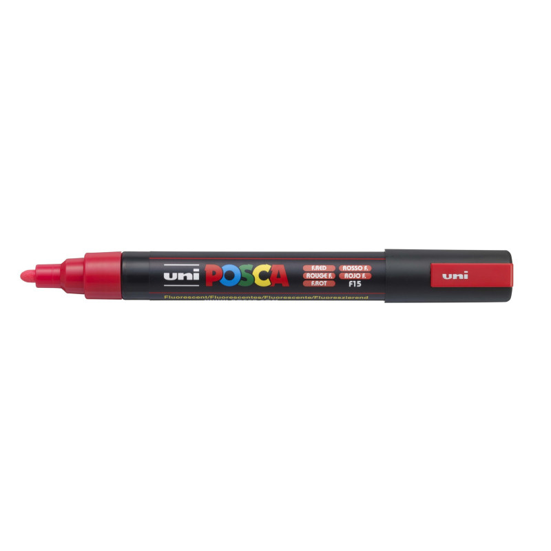 MARCADOR UNI-BALL POSCA PC-5M PUNTA REDONDA 1,8-2,5MM FLUOR ROJO (F15)