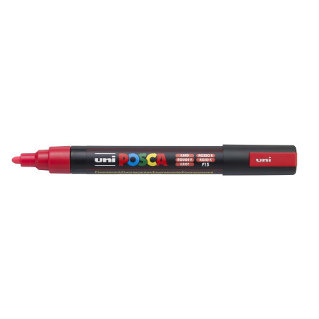 MARCADOR UNI-BALL POSCA PC-5M PUNTA REDONDA 1,8-2,5MM FLUOR ROJO (F15)