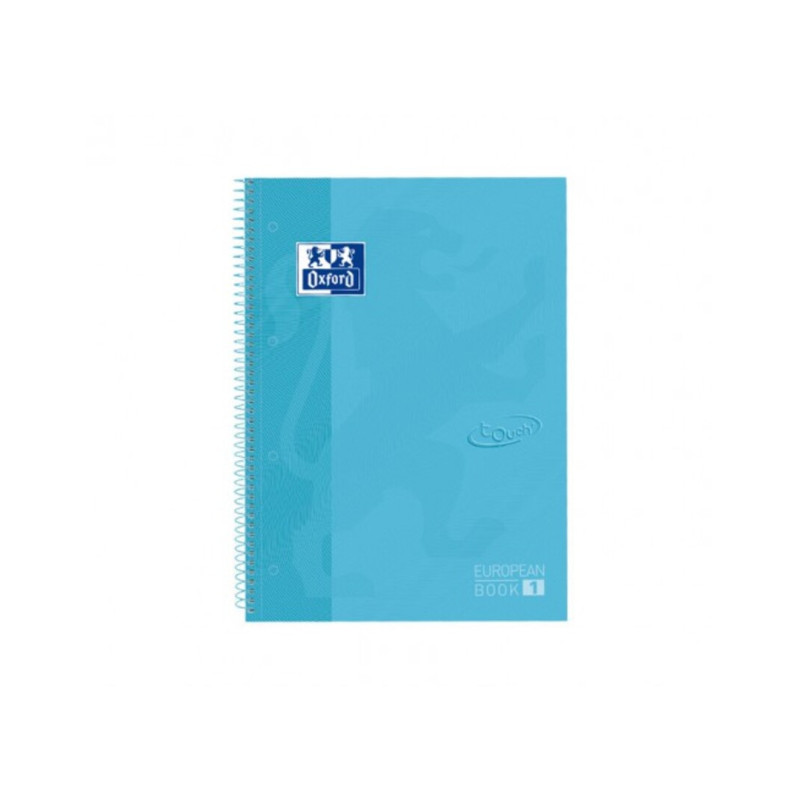 CUADERNO ENRI OXFORD SCHOOL EUROPEAN A-4  80H 5*5 TOUCH AZUL PASTEL 400107010
