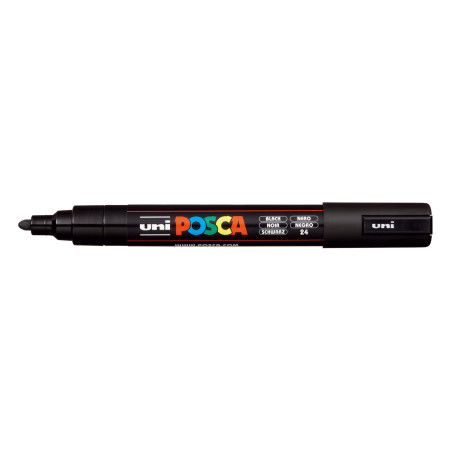 MARCADOR UNI-BALL POSCA PC-5M PUNTA REDONDA 1,8-2,5MM NEGRO (24) 152777000