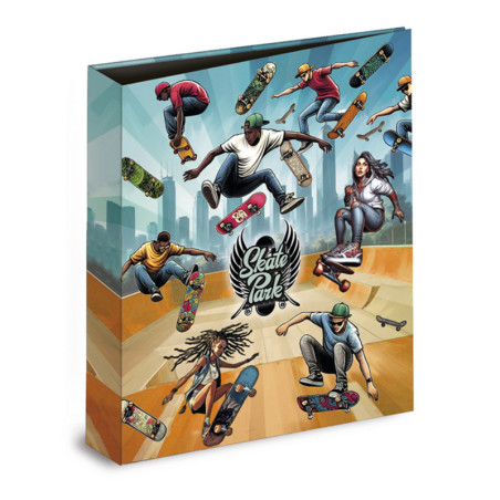 CARPETA CARTON FORRADO TAMAÑO A4 32 CM. 4 ANILLAS 35MM SENFORT SKATEPARK 18101252