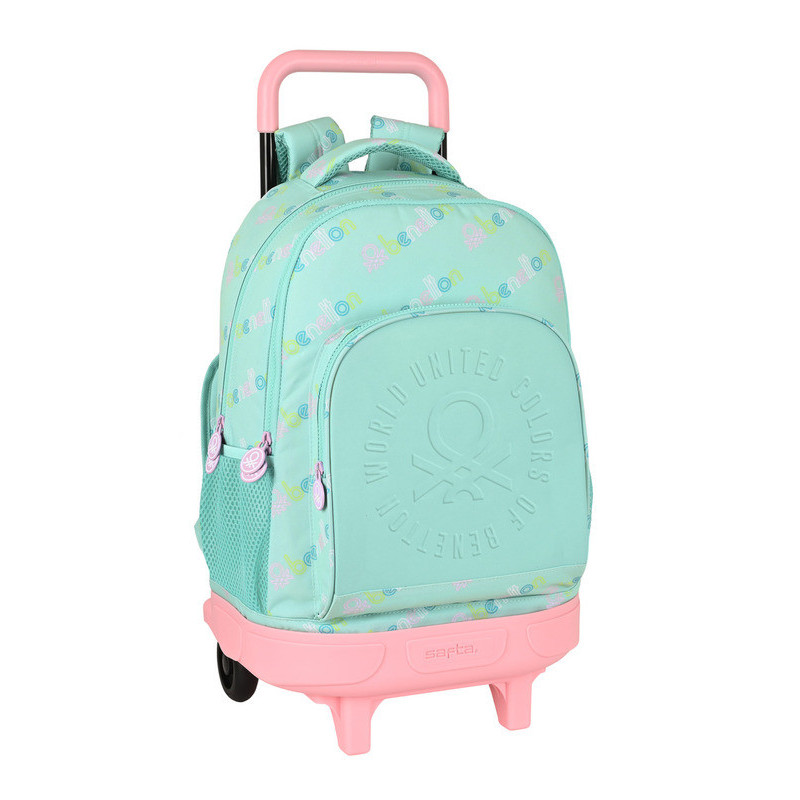MOCHILA GDE C/RUEDAS COMPACT EXTRAIBLE BENETTON "WORLD" 612251918 45*33 SAFTA22