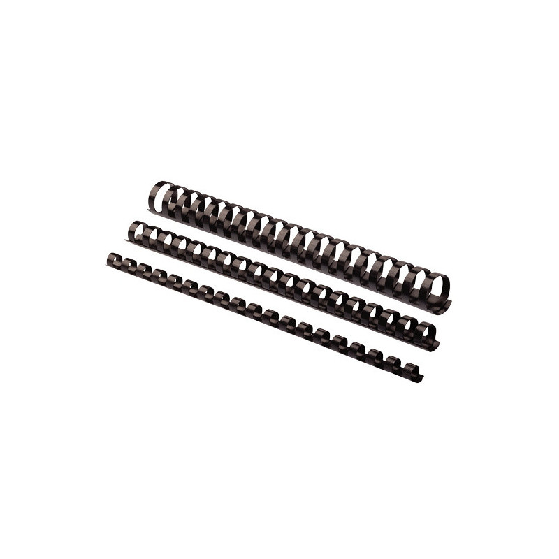 CANUTILLO PLASTICO 8MM NEGRO CJ.100U FELLOWES