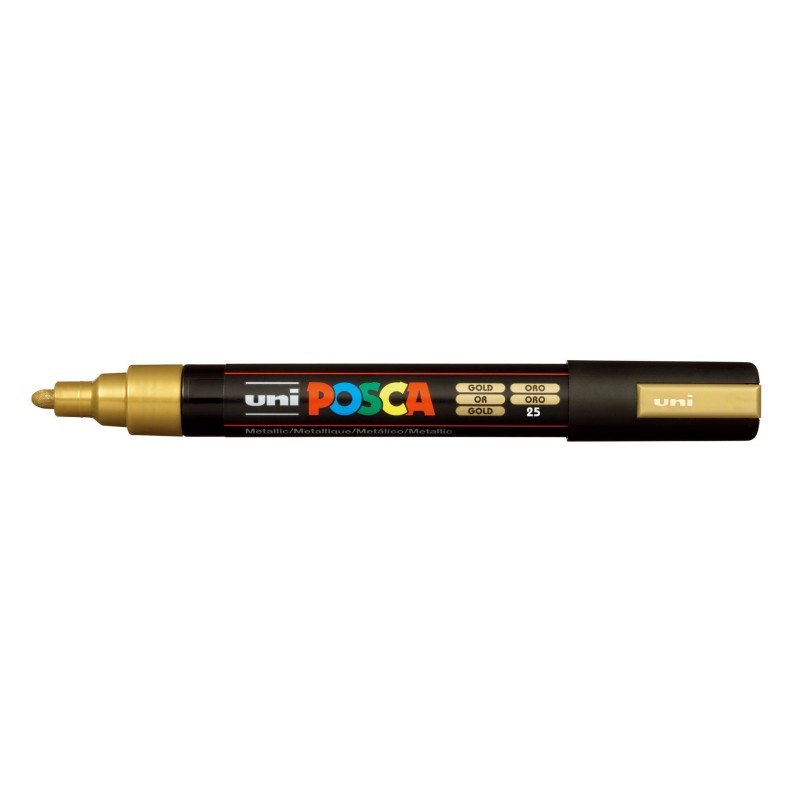 MARCADOR UNI-BALL POSCA PC-5M PUNTA REDONDA 1,8-2,5MM ORO (25)