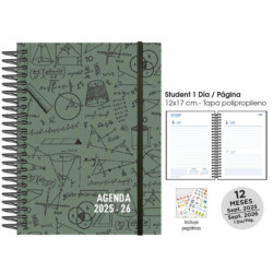 AGENDA ESCOLAR ESPIRAL 8º D/P STUDENT PP MATHS VERDE 12971252 SENFORT25/26