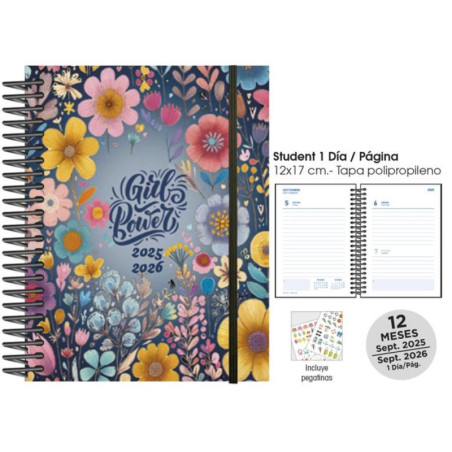 AGENDA ESCOLAR ESPIRAL 8º D/P STUDENT PP GIRLS POWER 18271252 SENFORT25/26