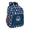 MOCHILA DOBLE ADAPTABLE BENETTON "CORAZONES" 612250773 42*32 SAFTA22