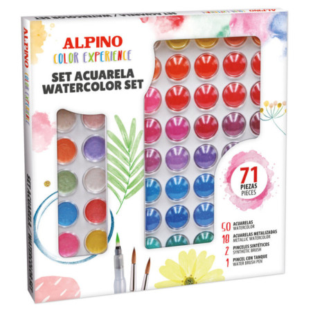 SET ACUARELA WATERCOLOR SET ALPINO COLOR EXPERIENCE 71 PZAS AQ001040 UNIDAD