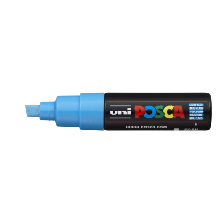 MARCADOR UNI-BALL POSCA PC-8K BISEL GRUESO 8MM AZUL CLARO (8)