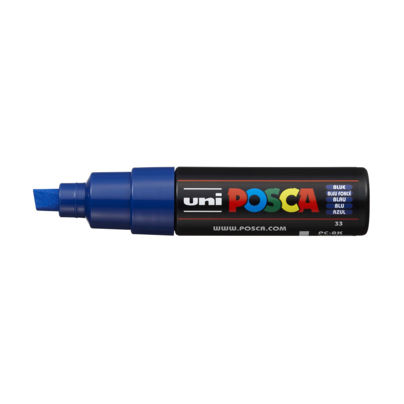 MARCADOR UNI-BALL POSCA PC-8K BISEL GRUESO 8MM AZUL (33)