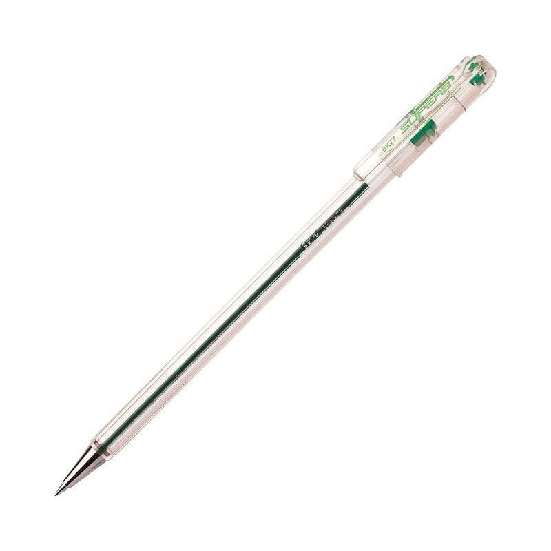 BOLIGRAFO PENTEL SUPER-B BK77 VERDE C/10+2U ^