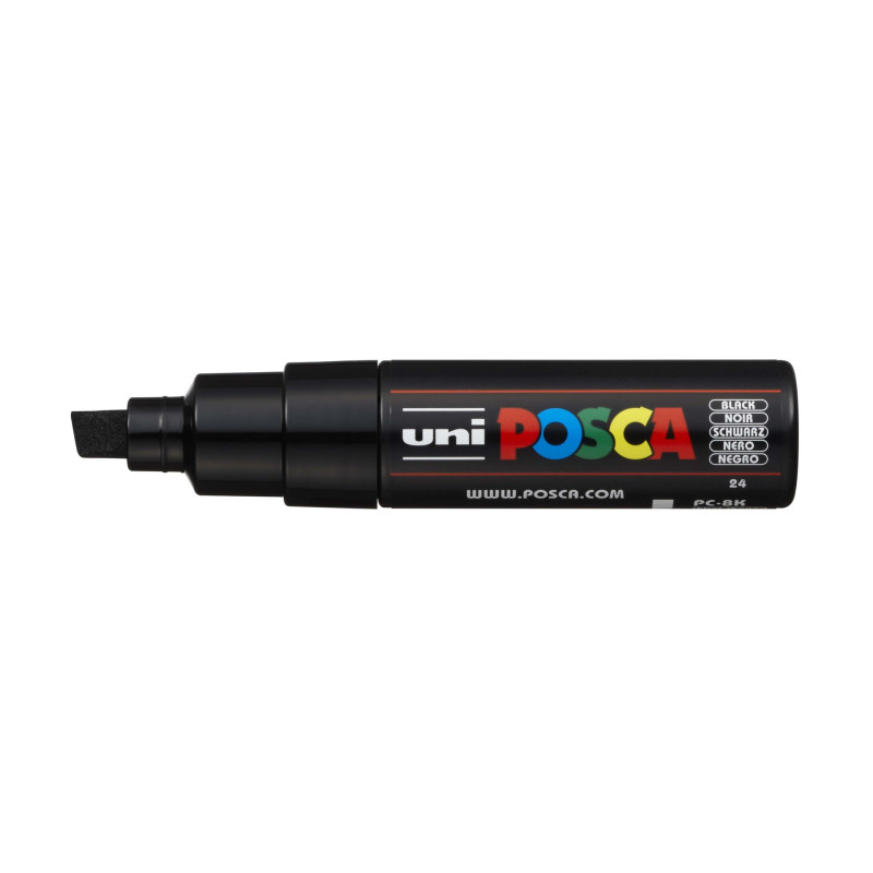 MARCADOR UNI-BALL POSCA PC-8K BISEL GRUESO 8MM NEGRO (24)