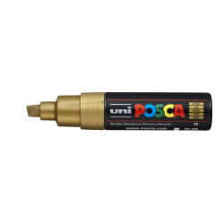 MARCADOR UNI-BALL POSCA PC-8K BISEL GRUESO 8MM ORO (25)