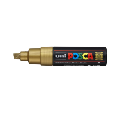 MARCADOR UNI-BALL POSCA PC-8K BISEL GRUESO 8MM ORO (25)