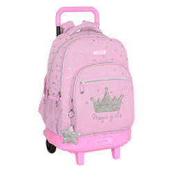 MOCHILA GDE C/RUEDAS COMPACT EXTRAIBLE MOOS "MAGIC GIRLS" 612218918 45*33 SAFTA22