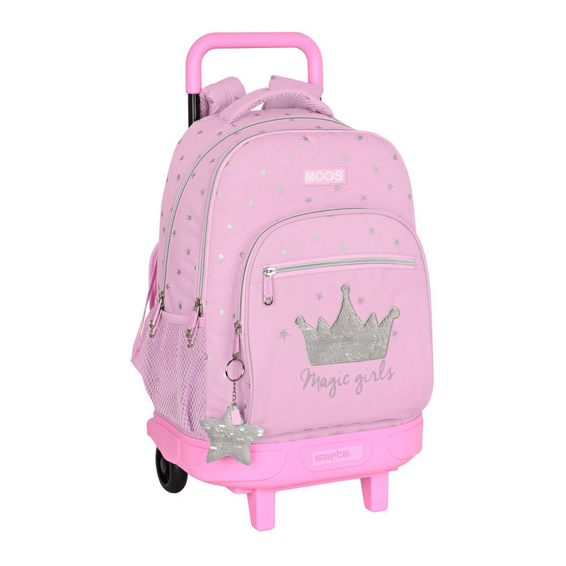 MOCHILA GDE C/RUEDAS COMPACT EXTRAIBLE MOOS "MAGIC GIRLS" 612218918 45*33 SAFTA22