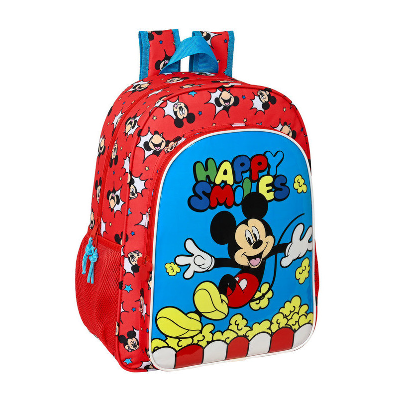 MOCHILA DE 33 CM ADAPTABLE MICKEY MOUSE "HAPPY SMILES" 612214180 42*33 SAFTA22