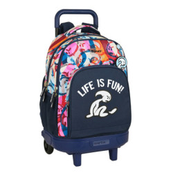 MOCHILA GDE C/RUEDAS COMPACT EXTRAIBLE EL NIÑO "LIFE IS FUN" 612207918 45*33 SAFTA22