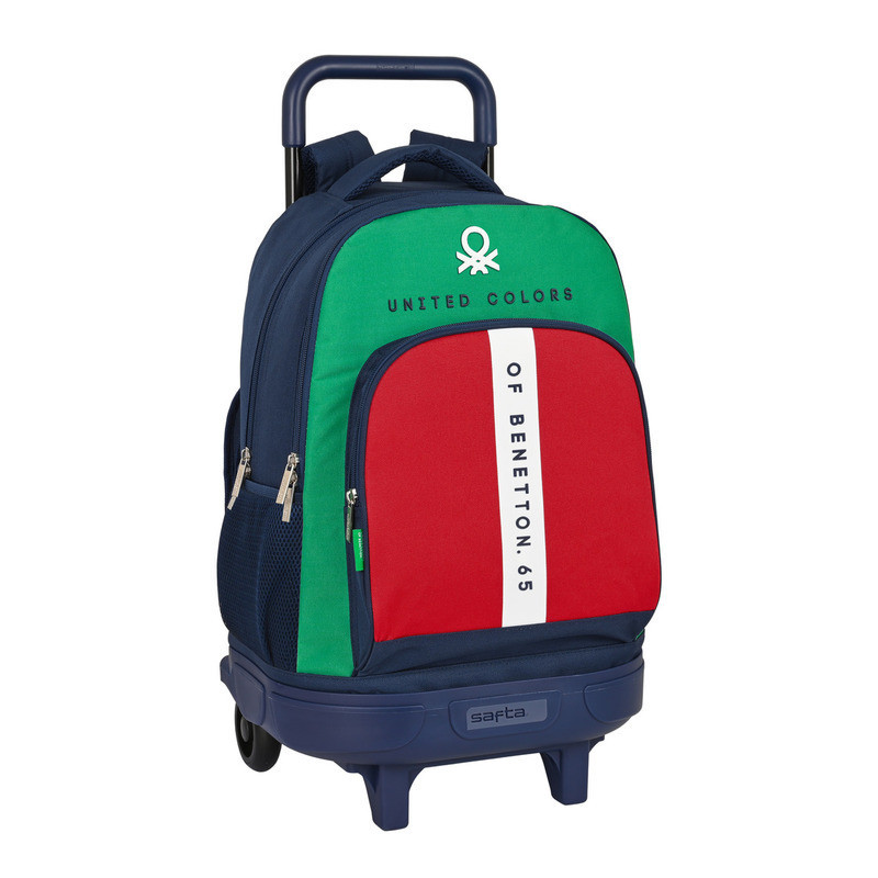MOCHILA GDE C/RUEDAS COMPACT EXTRAIBLE BENETTON "UNITED" 612206918 45*33 SAFTA22