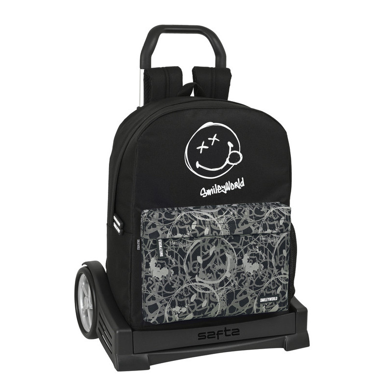 MOCHILA 754+CARRO EVOLUTION SMILEY WORLD "URBAN FLOW" 612192860 43*32 SAFTA22