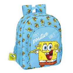 MOCHILA JUNIOR ADAPT.CARRO BOB ESPONJA "POSITIVE VIBES" 612191640 38*32 SAFTA22