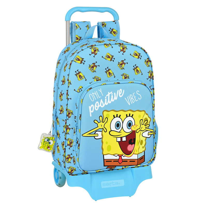 MOCHILA 180+CARRO 905 BOB ESPONJA "POSITIVE VIBES" 612191313 42*33 SAFTA22