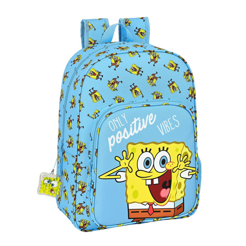 MOCHILA DE 33 CM ADAPT.CARRO BOB ESPONJA "POSITIVE VIBES" 612191180 42*33 SAFTA22