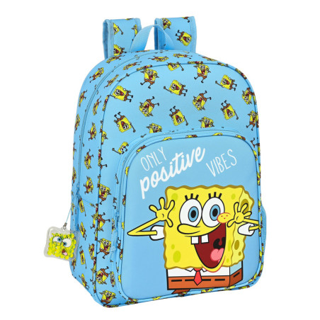 MOCHILA DE 33 CM ADAPT.CARRO BOB ESPONJA "POSITIVE VIBES" 612191180 42*33 SAFTA22