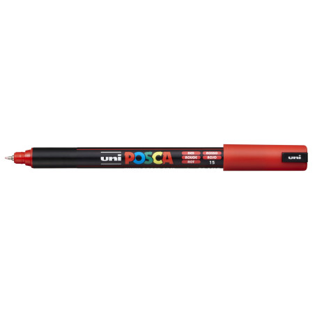 MARCADOR UNI-BALL POSCA PC-1MR PUNTA EXTRA FINA 0,7MM ROJO (15)