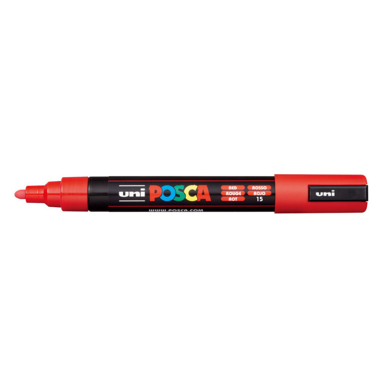 MARCADOR UNI-BALL POSCA PC-5M PUNTA REDONDA 1,8-2,5MM ROJO -15-