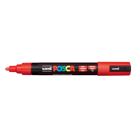 MARCADOR UNI-BALL POSCA PC-5M PUNTA REDONDA 1,8-2,5MM ROJO -15-