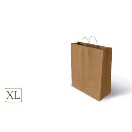 BOLSA PAPEL KRAFT MARRON "XL" 100GR 40+18*43 GOLDSTEPS PTE 25U 10406