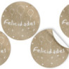 ETIQUETAS ARGU FELICIDADES GLOBOS MARRON BLANCO MOD 48007 ROLLO 250U