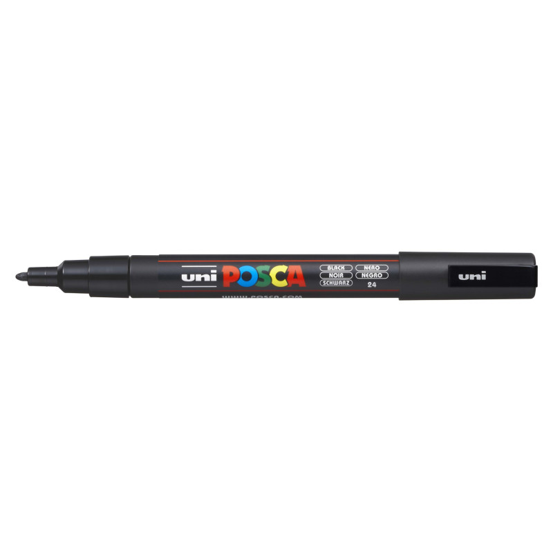 MARCADOR UNI-BALL POSCA PC-3M PUNTA REDONDA 0,9-1,3MM NEGRO (24) 263673000