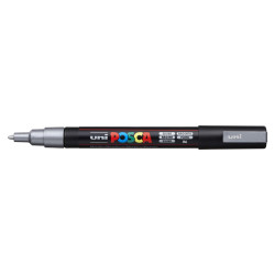 MARCADOR UNI-BALL POSCA PC-3M PUNTA REDONDA 0,9-1,3MM PLATA (26)