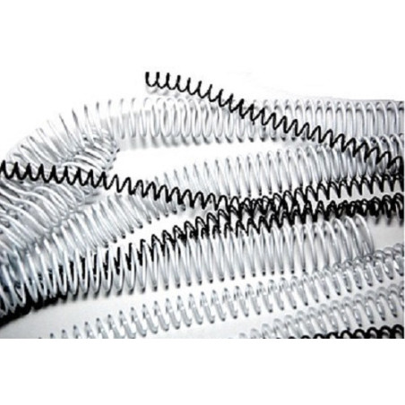 ESPIRAL METALICA 8MM NEGRAS (CJ.100) PASO 5:1 GBC