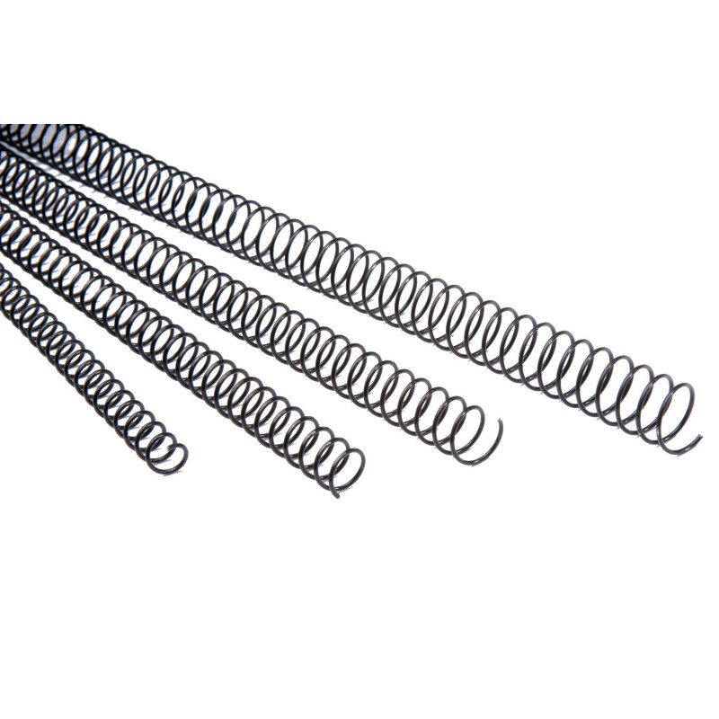 ESPIRAL METALICA 10MM NEGRAS (CJ.100) PASO 5:1 GBC