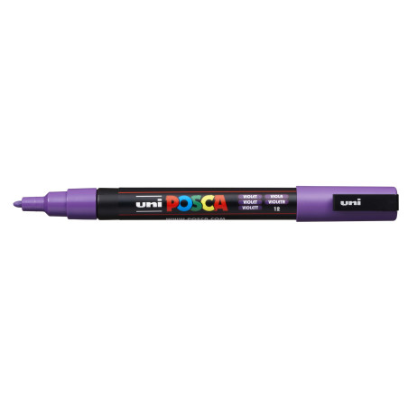 MARCADOR UNI-BALL POSCA PC-3M PUNTA REDONDA 0,9-1,3MM VIOLETA (12)