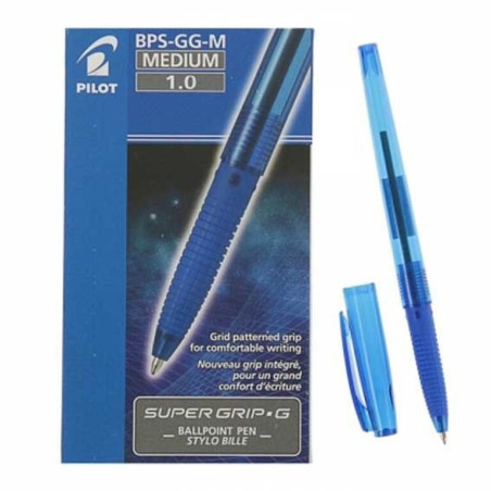 BOLIGRAFO PILOT SUPER G ECO CLIP AZUL C/12U