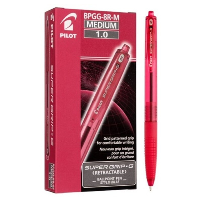 BOLIGRAFO PILOT SUPER G ECO CLIP ROJO C/12U