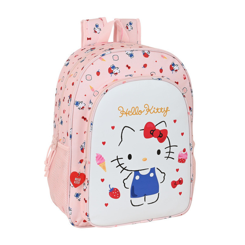 MOCHILA DE 33 CM ADAPT.CARRO HELLO KITTY "HAPPINESS GIRL" 612116180 42*33 SAFTA22