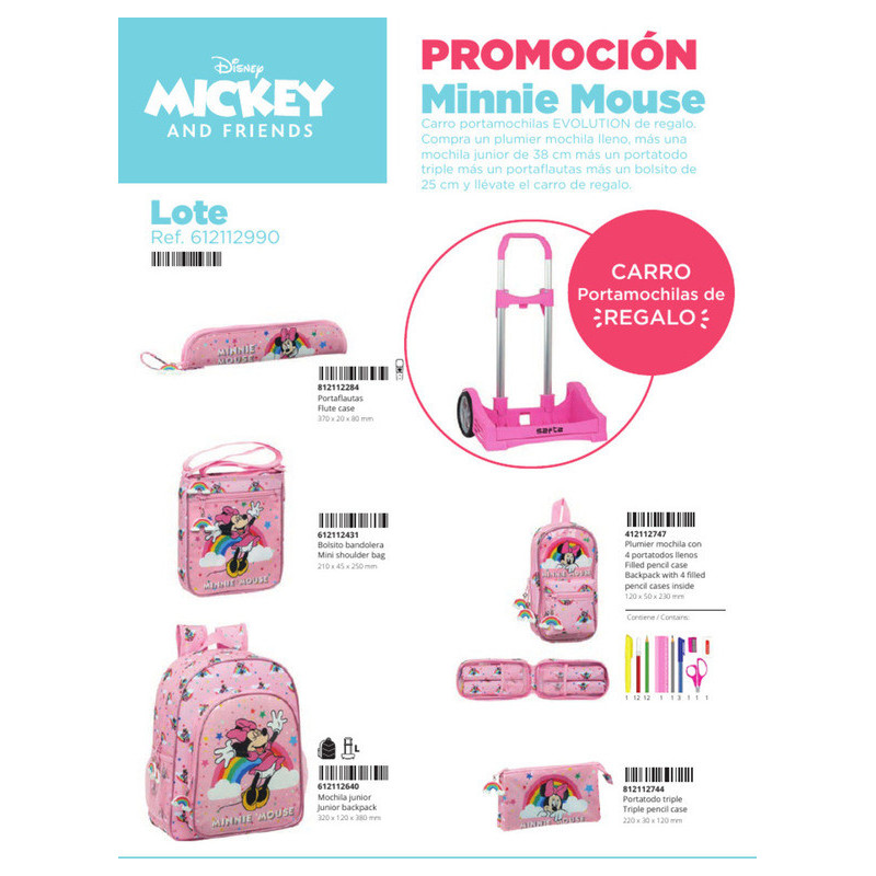 LOTE MINNIE MOUSE RAINBOW SAFTA22 VAC 612112990
