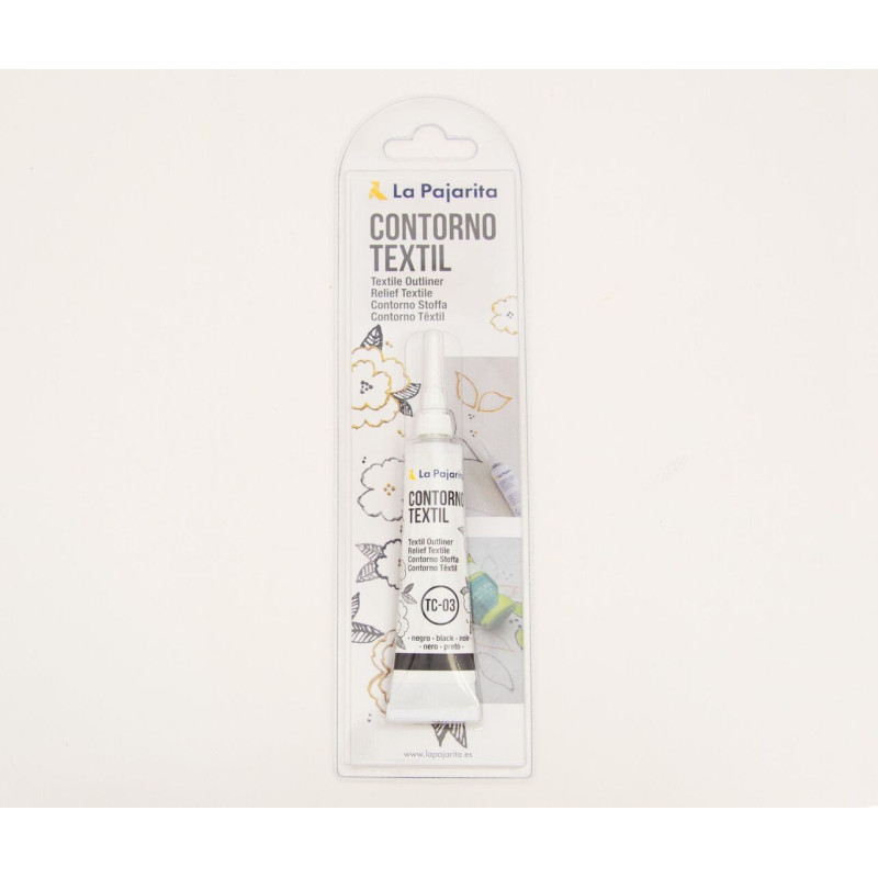 TEXTIL CONTORNO RELIEVE NEGRO – BLISTER LA PAJARITA 143964 20 ML PTE 6U