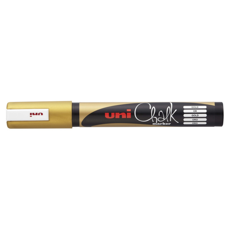 MARCADOR UNI-BALL CHALK TIZA LIQUIDA REDONDO PWE-5M ORO