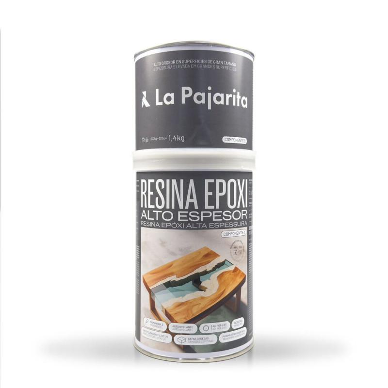 RESINA EPOXI ALTO ESPESOR 1,4KG (A+B) LA PAJARITA 154576 UNIDAD