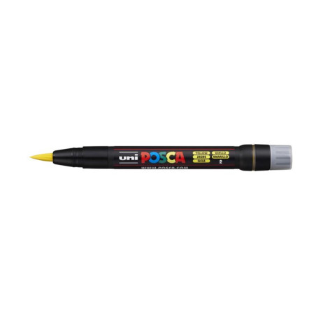 MARCADOR UNI-BALL POSCA PCF-350 PUNTA PINCEL AMARILLO (2) 146613000