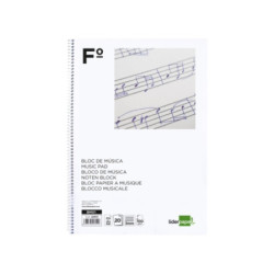 BLOC MUSICA LIDERPAPEL FOLIO 12 PENTAGRAMAS 3MM BM01 UNIDAD